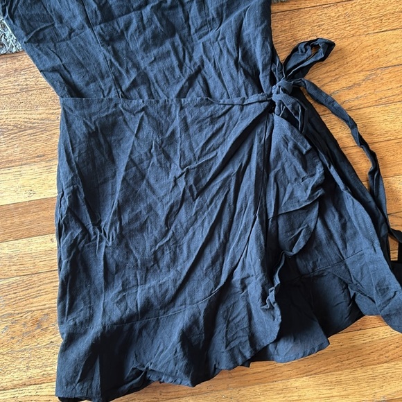 NWOT Princess Polly Black Love Lane Mini Ruffle Wrap Dress - Picture 3 of 12